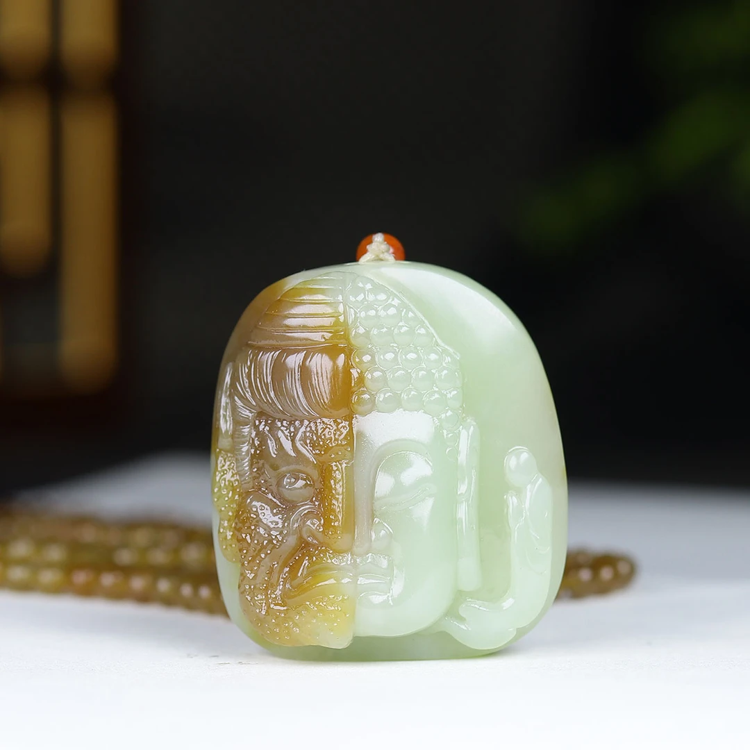 1122142和田玉且末料一念之间挂件