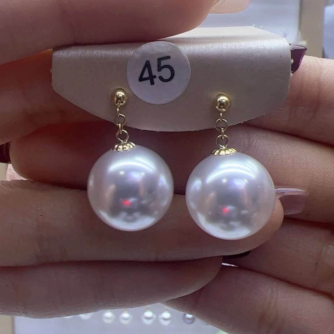 淡水珍珠耳饰18K金镶嵌