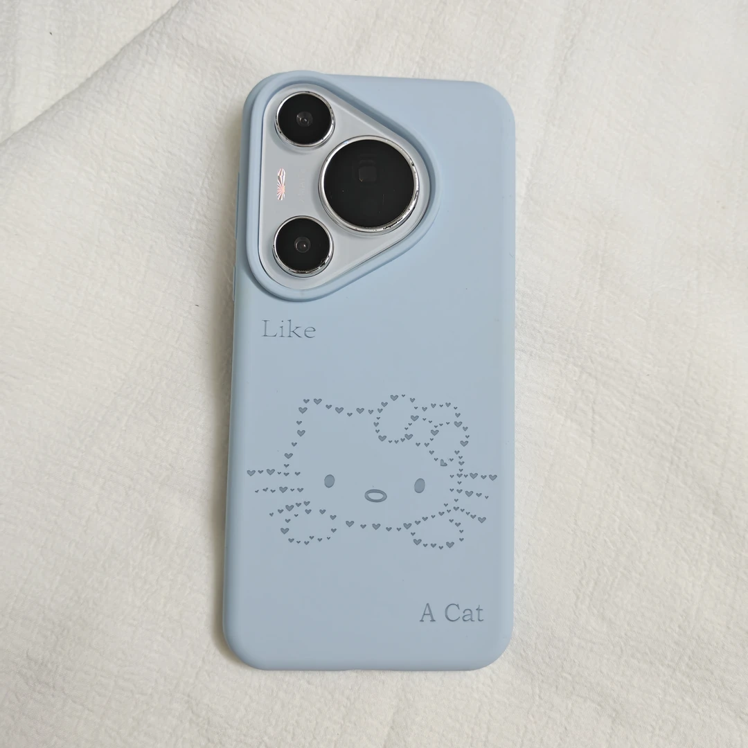 适用华为pura70pro+手机壳mate70pro卡通线条kt猫80pro情侣硅胶60