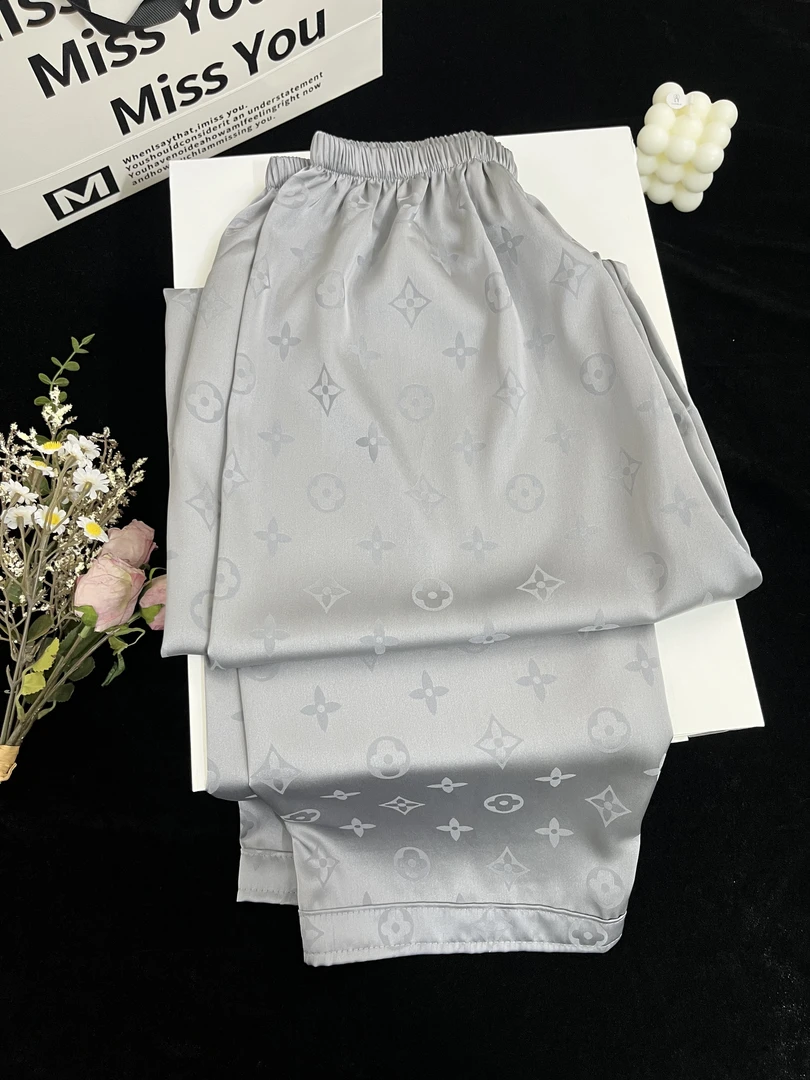 灰色老花睡裤