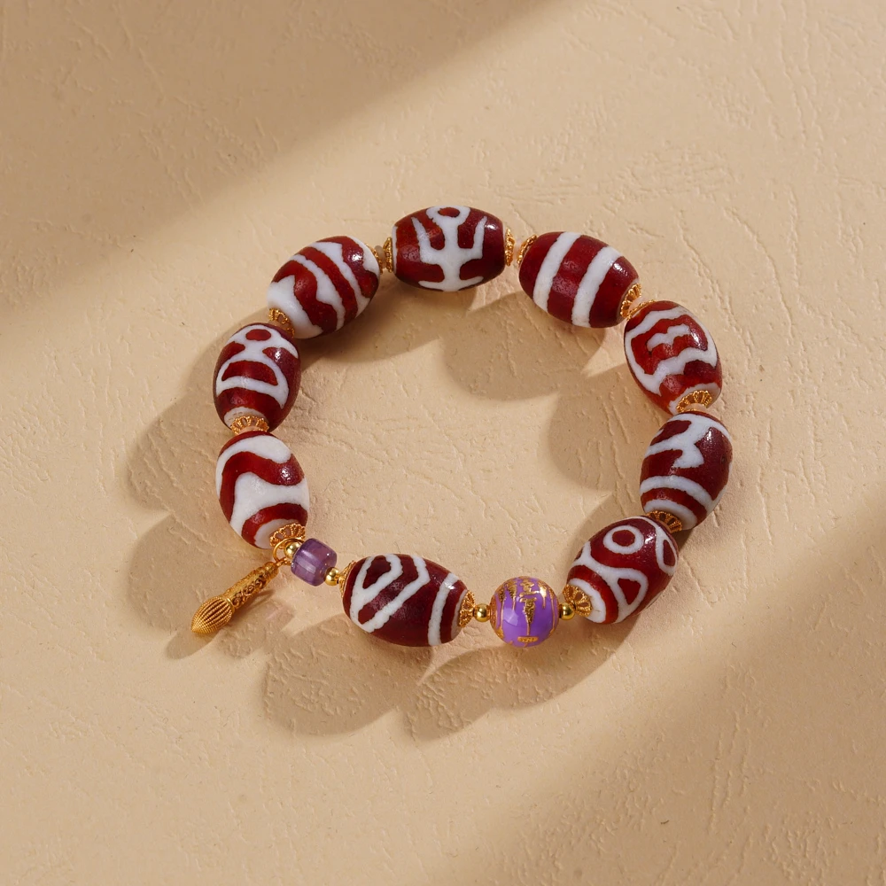 云丹拉姆丨XL红肉达洛多宝天珠手串多样性发其一约15.11