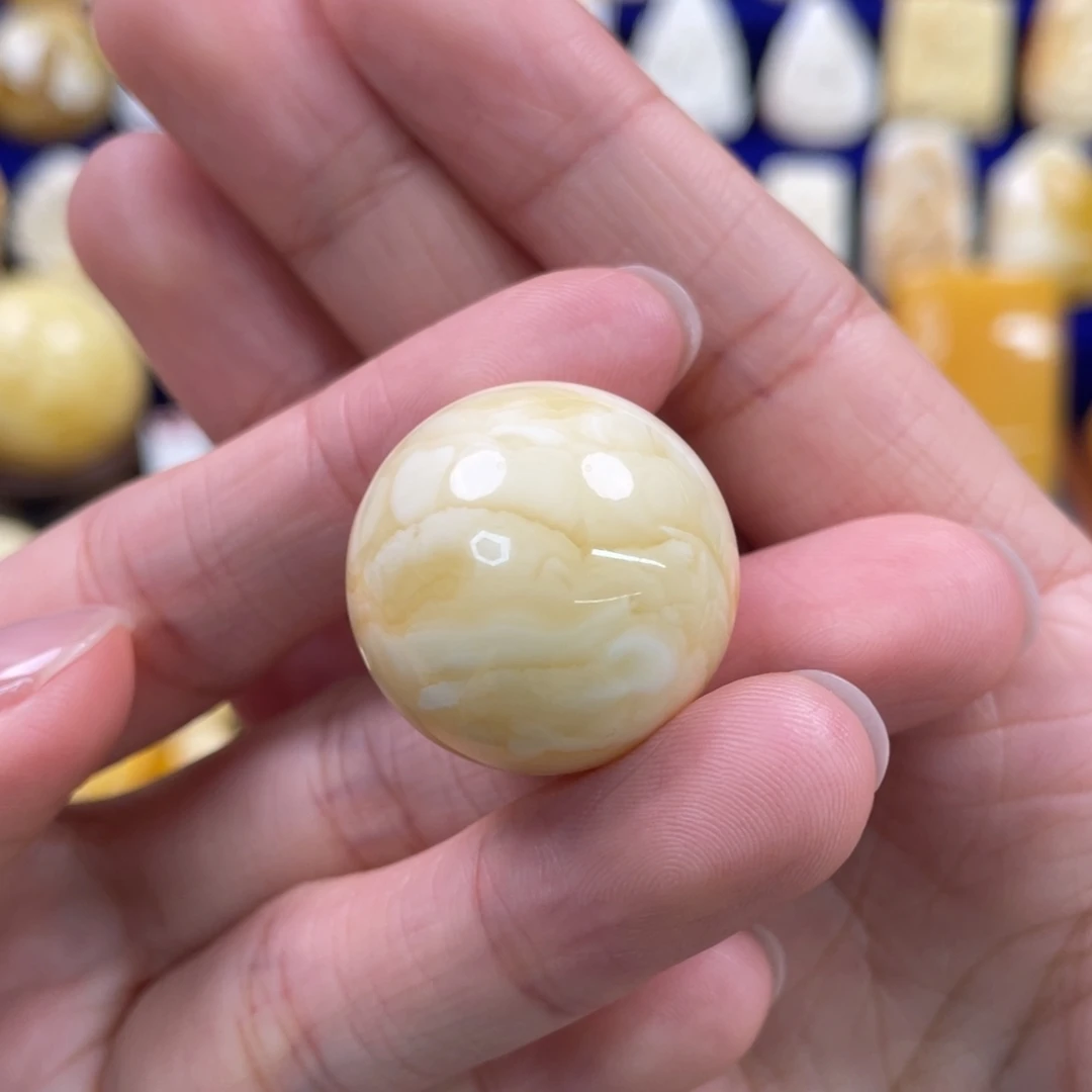 蜜蜡裸石未镶嵌琥珀蜜蜡珠子卡24.1mm