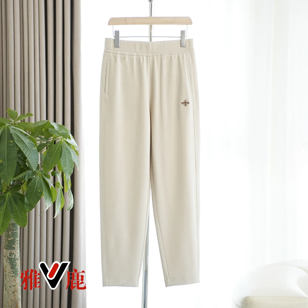 雅鹿优选【九分裤】夏季冰感新款哈伦裤舒适百搭休闲微胖裤子高腰