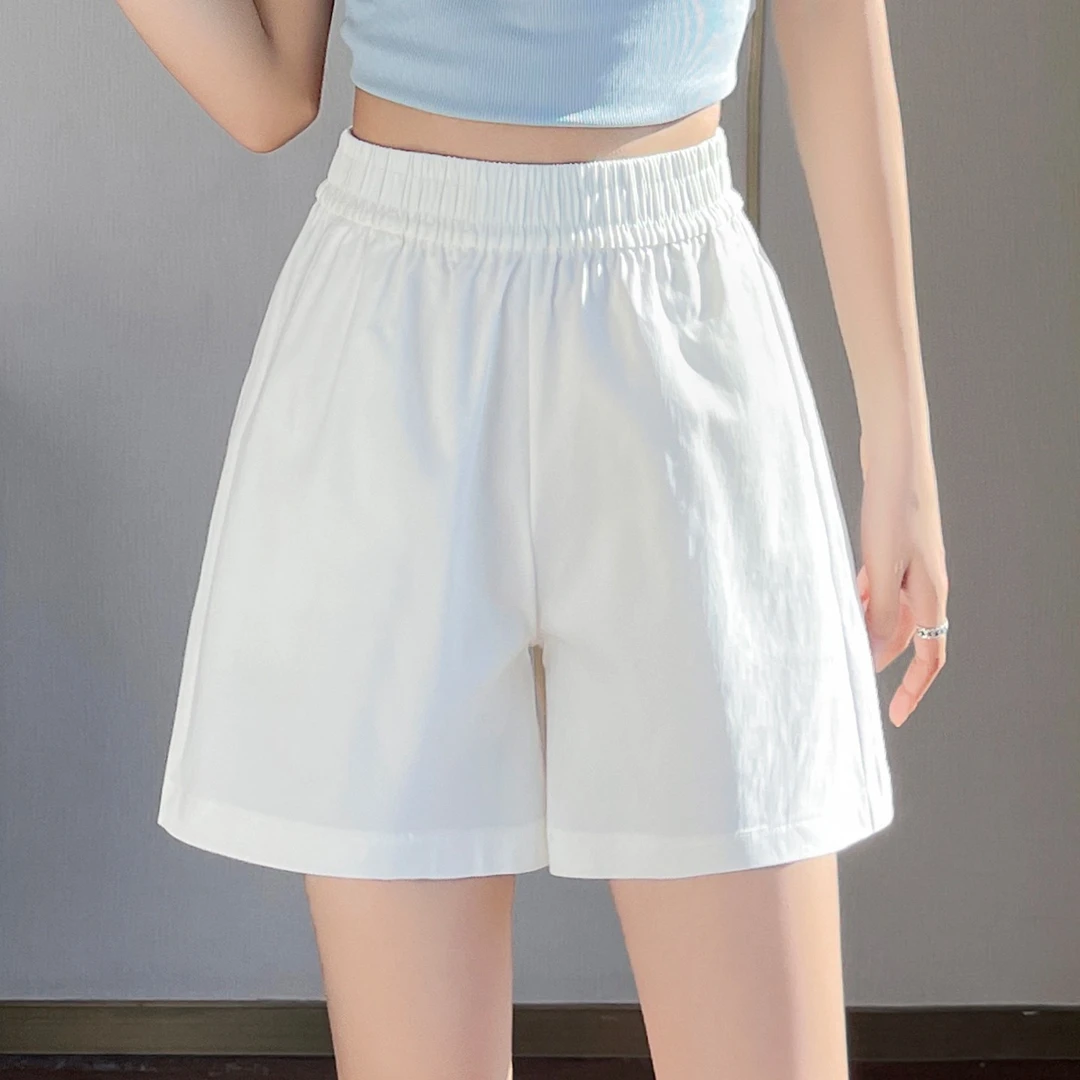 冰丝阔腿裤短裤女宽松夏季薄款a字裤高腰透气弹力运动休闲裤外穿
