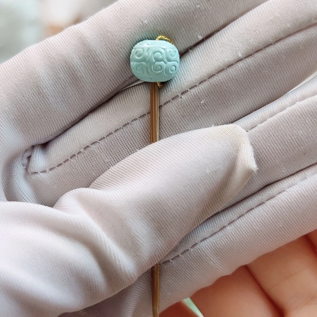 绿松石未镶嵌07回纹珠老型单珠卡10+