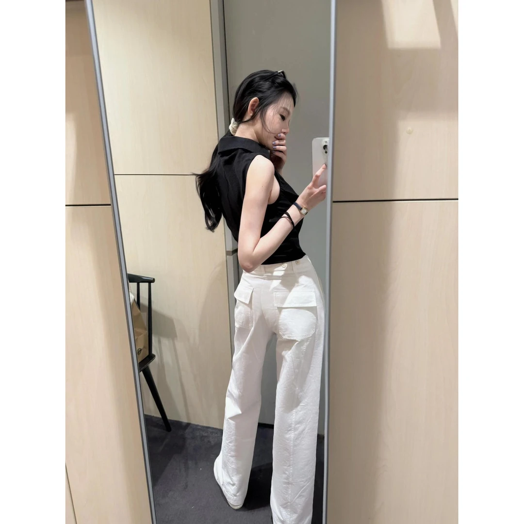 时尚洋气休闲服装气质简约时髦衣服上衣百搭修身显瘦直筒裤套装女