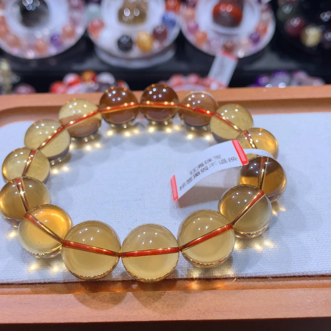 水晶手链未镶嵌黄水晶14mm