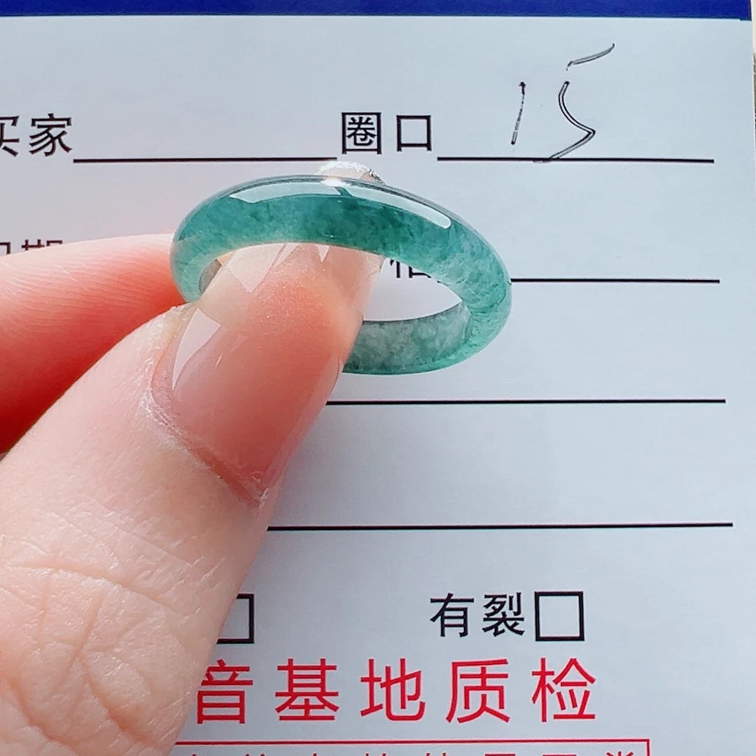 未镶嵌戒指翡翠美****?戒圈