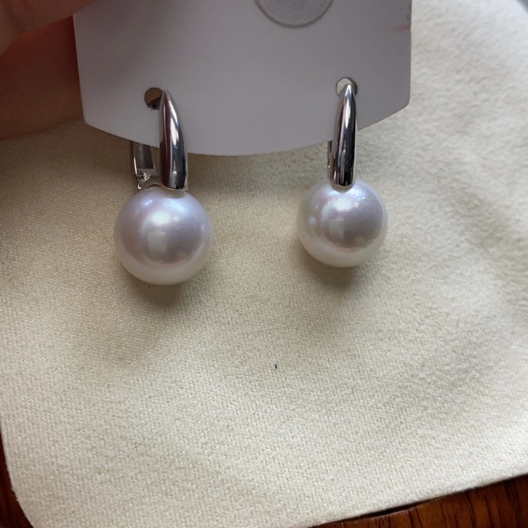 淡水珍珠耳饰银S925镶嵌