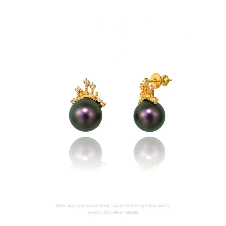 铜合金耳饰 《货号8812》8473紫色城堡耳钉