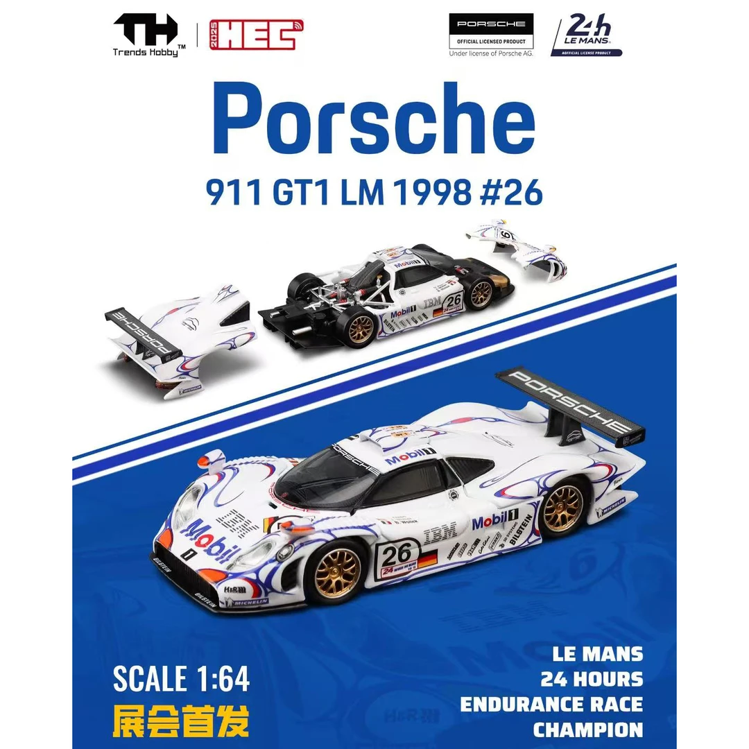 【杭州HEC展会首发预售】TH 1:64 保时捷 911 GT1 LM 1998 合金车模