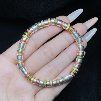 足银银制品 【小北珠宝】足银DIY单圈手串10-H34X13