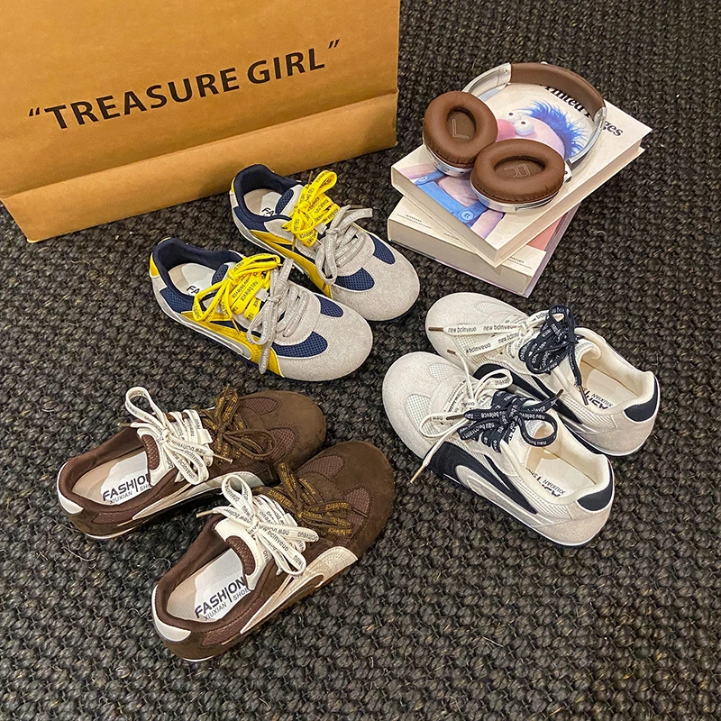 2025秋季新款复古德训鞋赛车鞋休闲时尚百搭软底软面美拉德女鞋