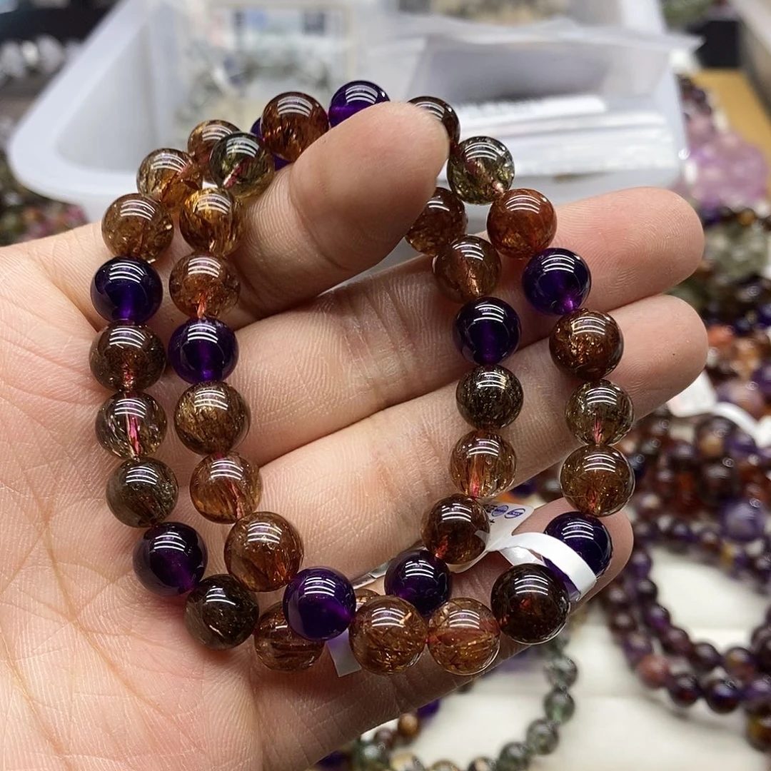 水晶手链未镶嵌多样性发货发一条