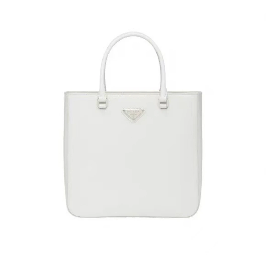 95新 Prada/普拉达 PRADA/普拉达白色银扣琴谱包 S58235