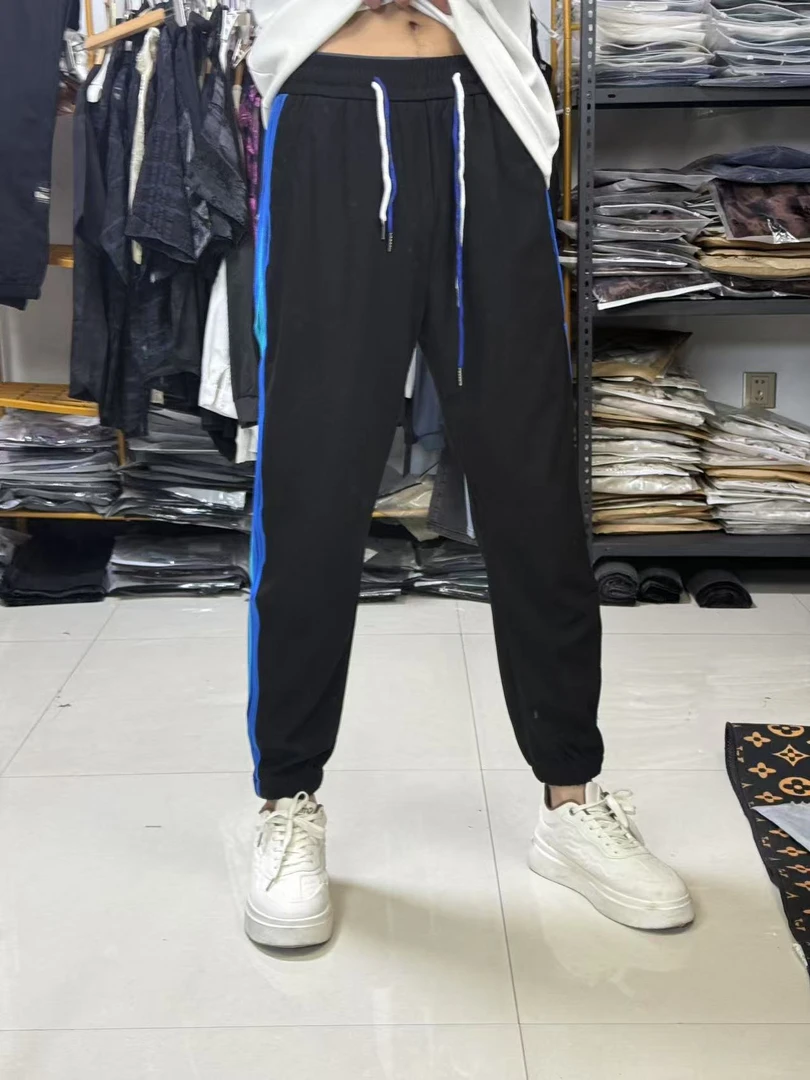 弹力拼接夏季百搭休闲卫裤男士男款束脚裤