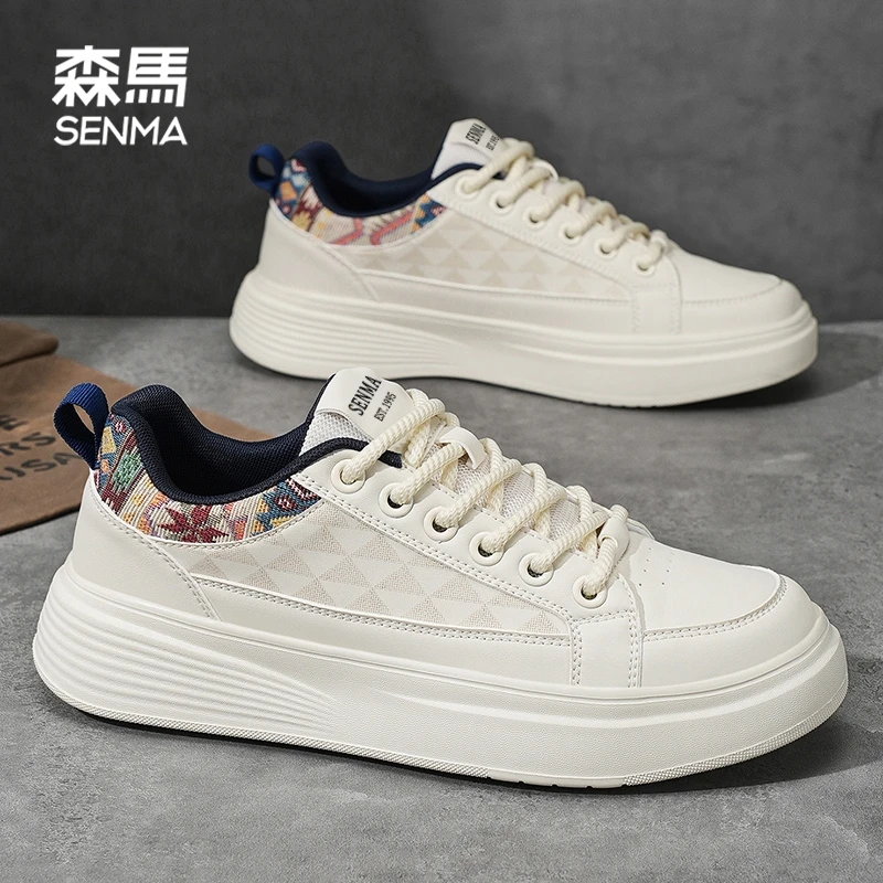 森马冬季小白鞋时尚百搭男士防滑防臭板鞋厚底增高干净感痞帅男鞋