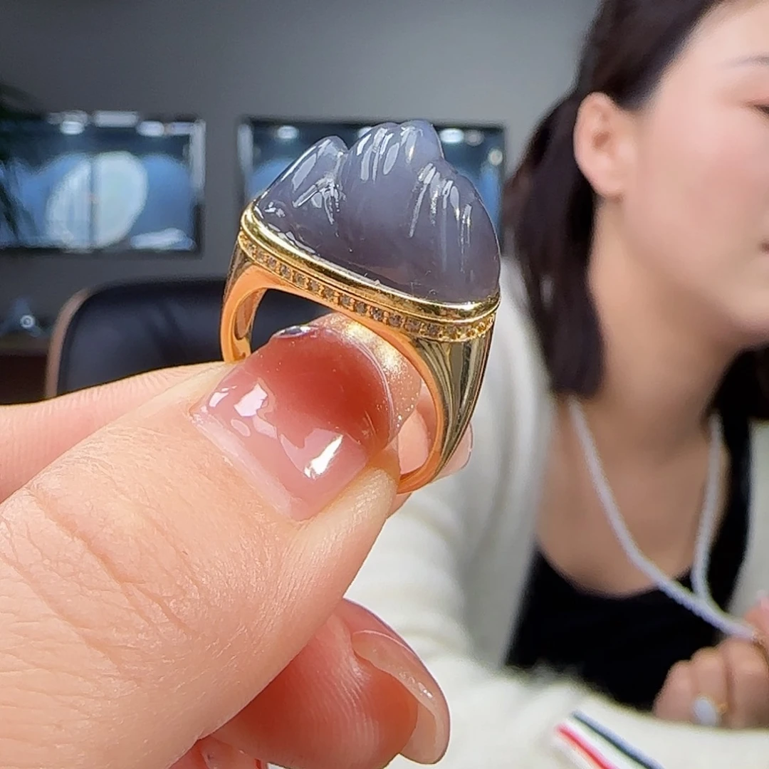 银S925镶嵌戒指和田玉