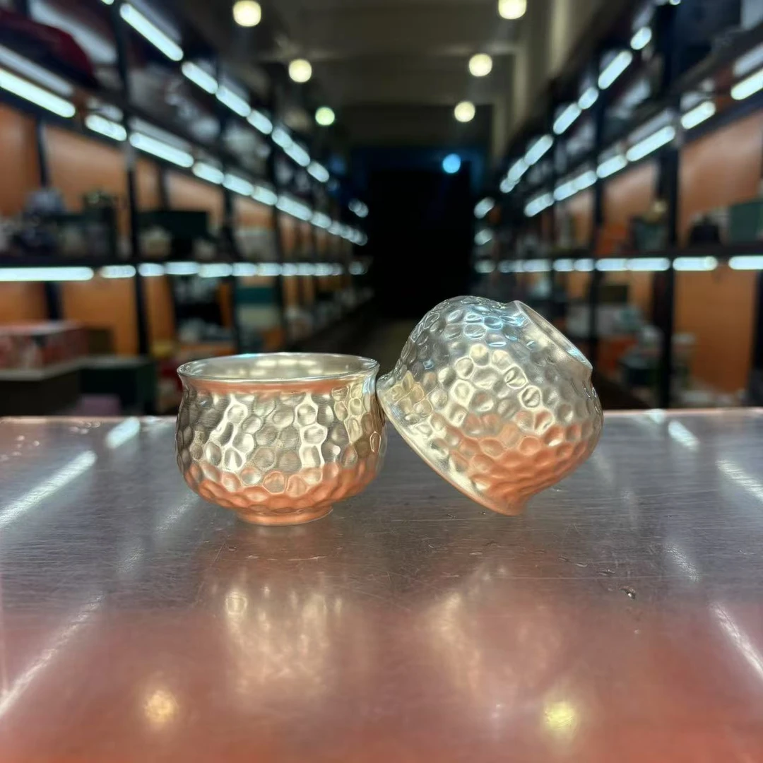 秋香茶具  锤纹银杯（一对装）主人杯小禅定杯主人杯-2678