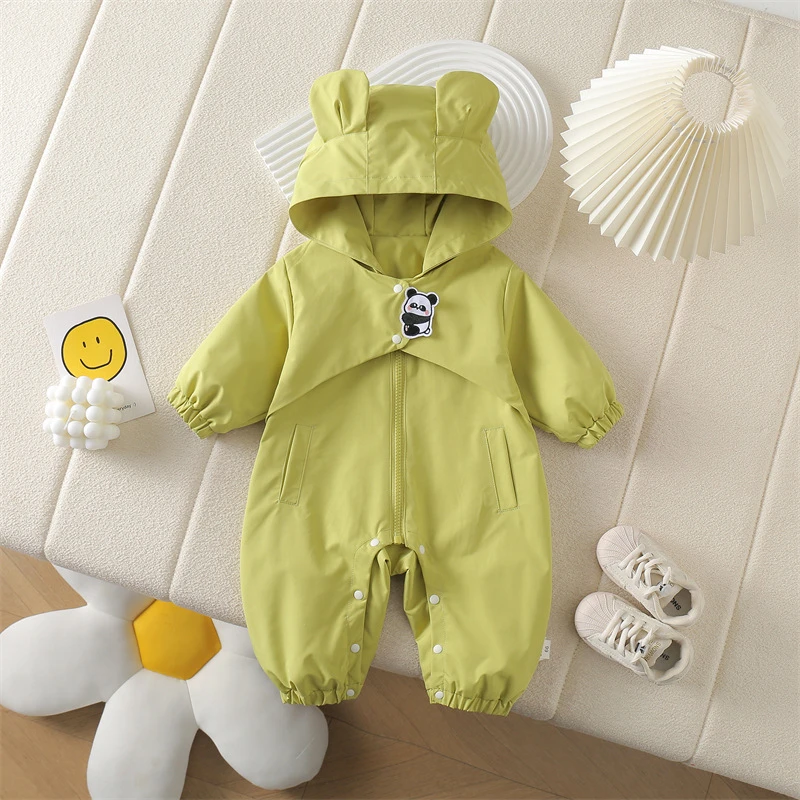 婴儿衣服春秋宝宝连体衣挡风婴幼儿秋款外出服满月
