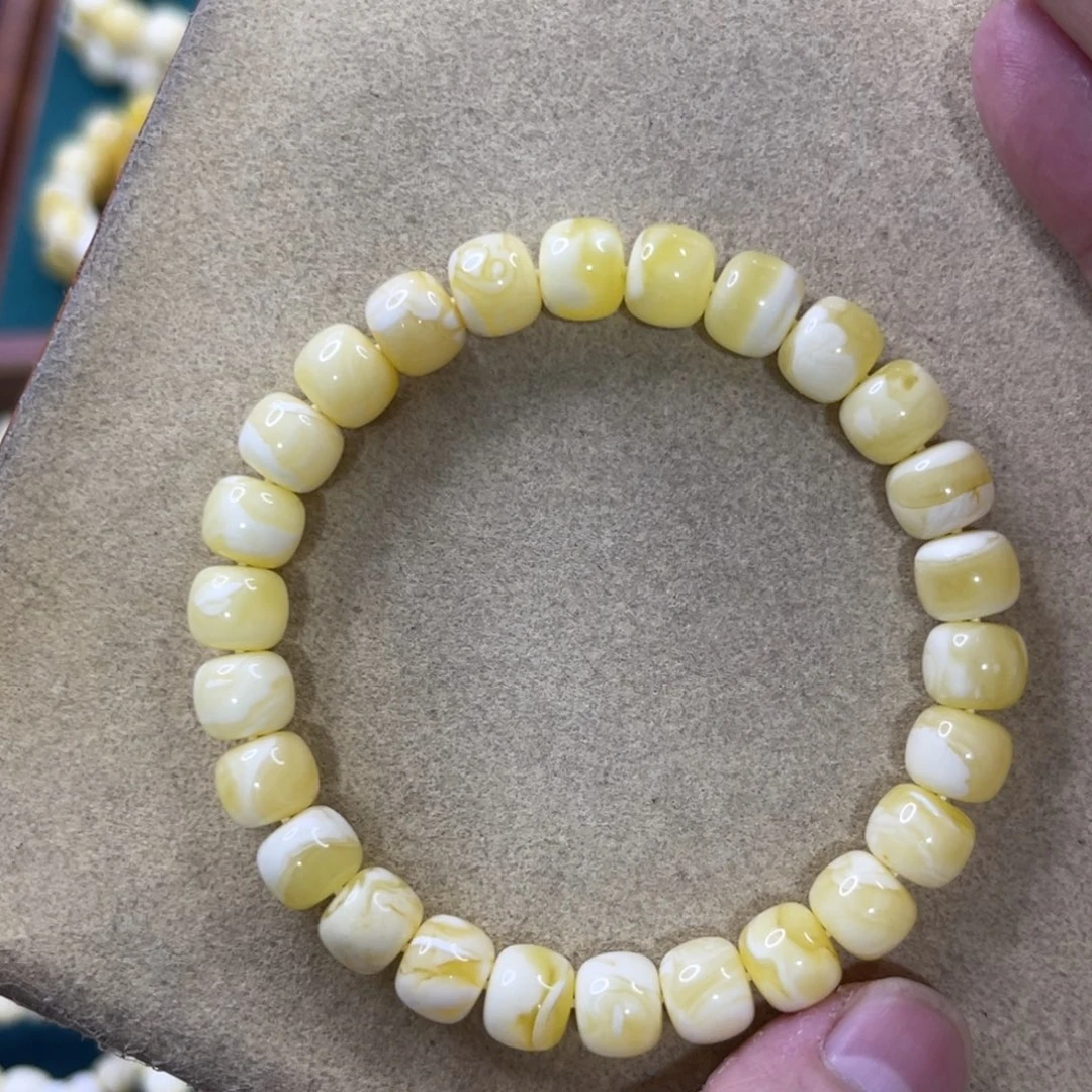 蜜蜡未镶嵌珠宝奇石9mm瓷白腰花