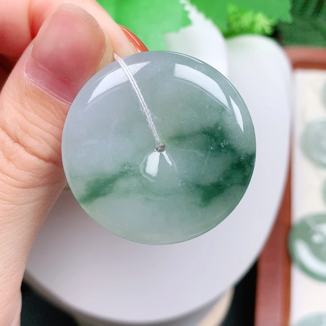 翡翠未镶嵌颈饰平安35.5-6