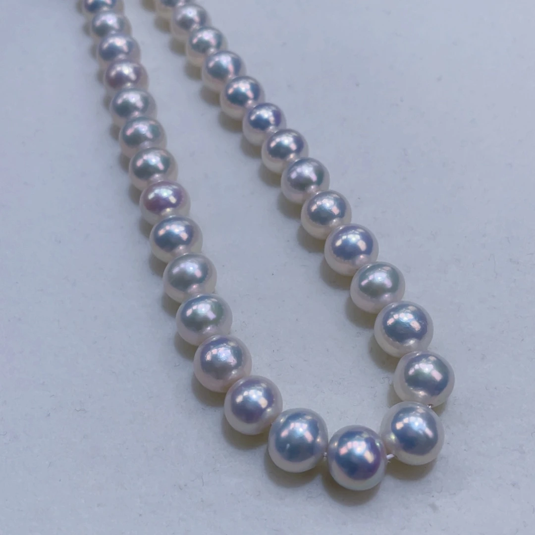 淡水珍珠银S925镶嵌颈饰9mm原色爆亮青蓝光超级亮