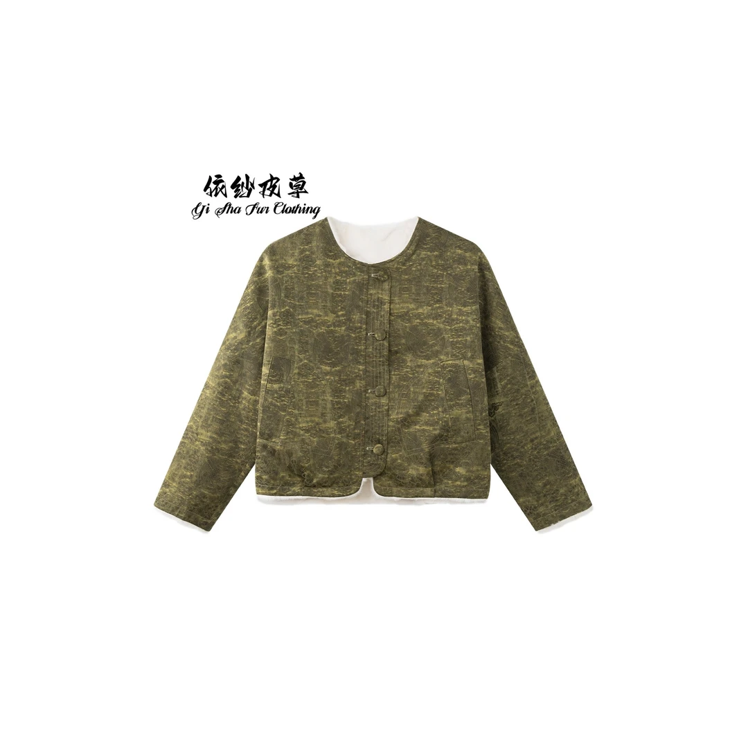 【YISHA FUR】国风洋气双面穿进口水貂短款外套