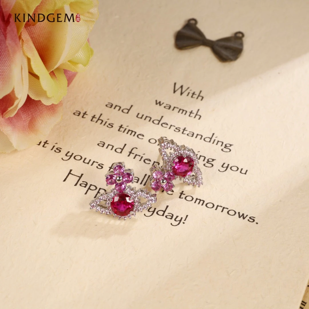 铜合金合成锆石耳饰 CZ251XIPC-27927优雅个性百搭精致耳环耳饰