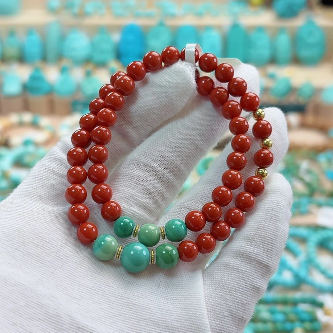 绿松石18K金镶嵌珠宝奇石