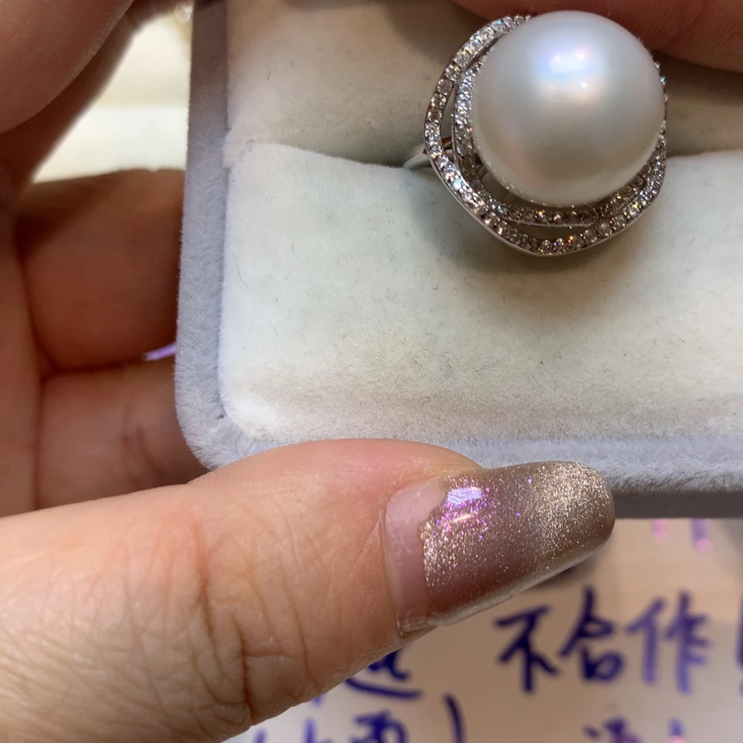 海水珍珠戒指银S925镶嵌
