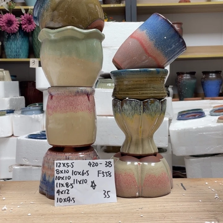 紫砂花盆多肉陶土花盆微瑕38