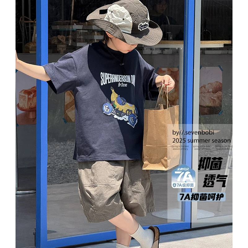 【现货】男童儿童节短袖T恤夏季2025新款儿童中大童夏装潮圆领T恤