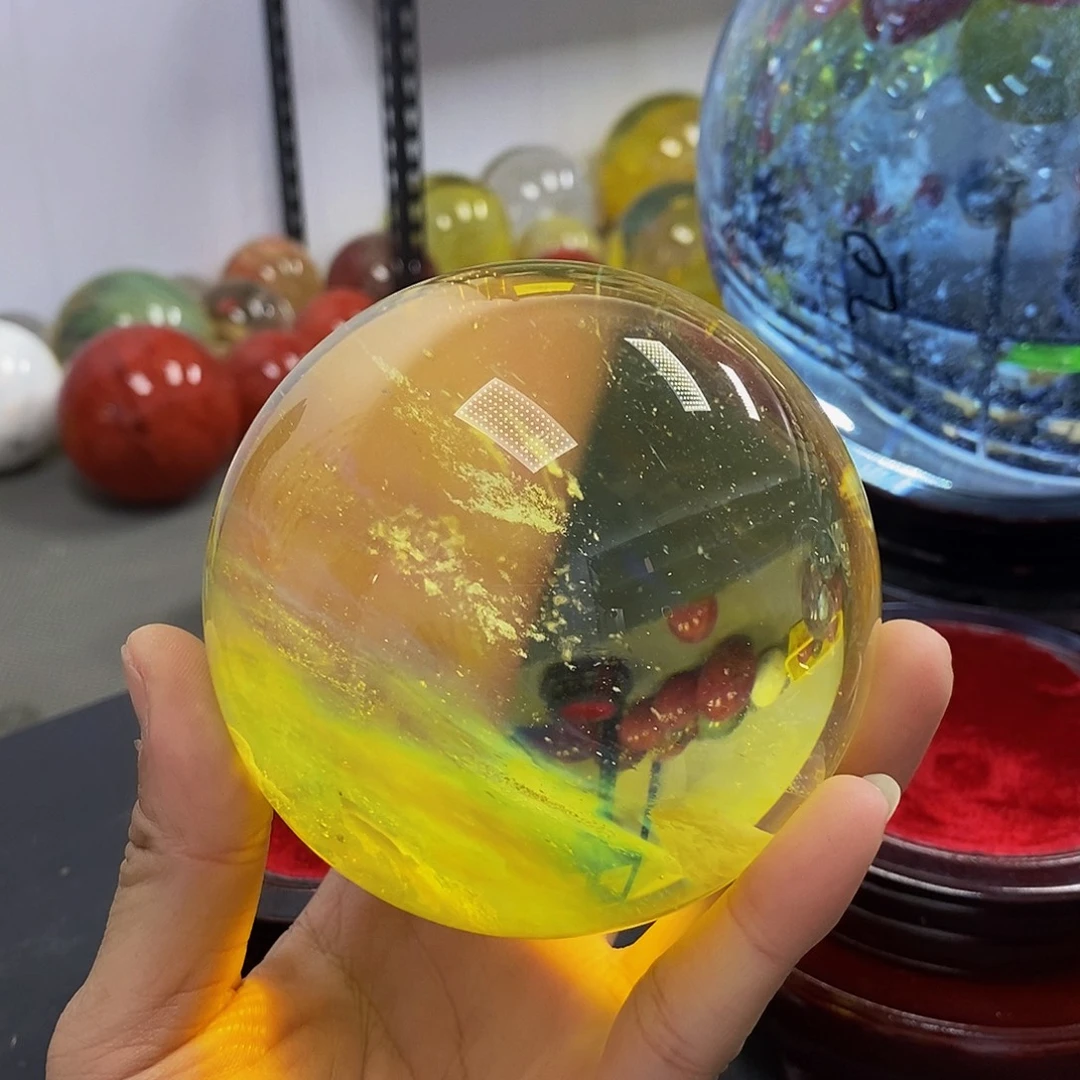 ～***石材9.6厘米黄水摆件