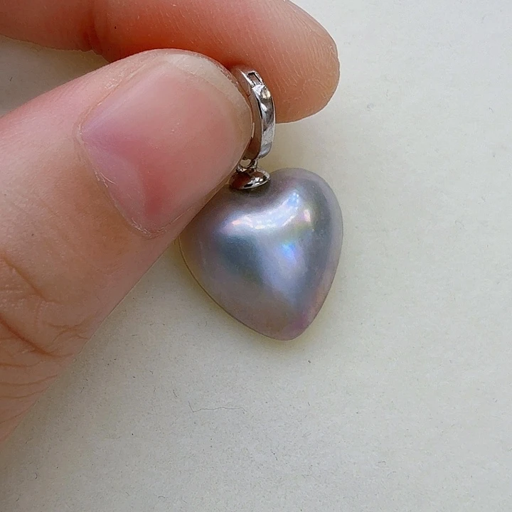 银S925镶嵌颈饰拼合珍珠（马贝珠）