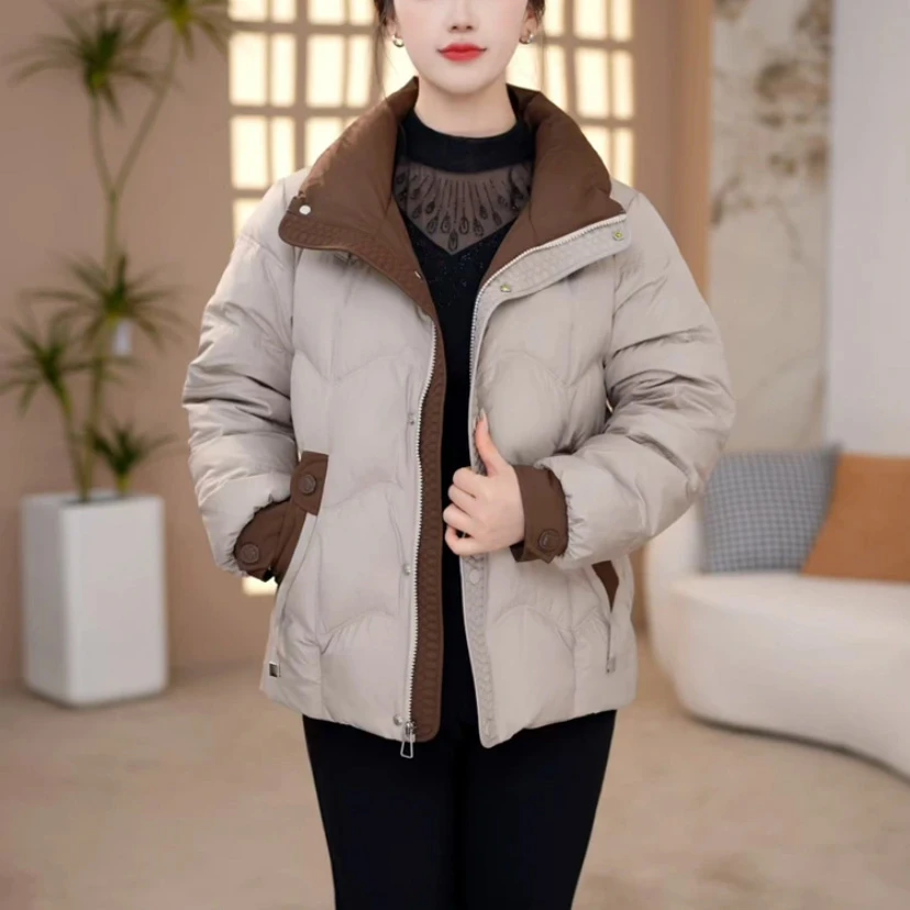 【羽绒服】中年妈妈短款羽绒服女冬季新款加厚保暖休闲白鸭绒外套