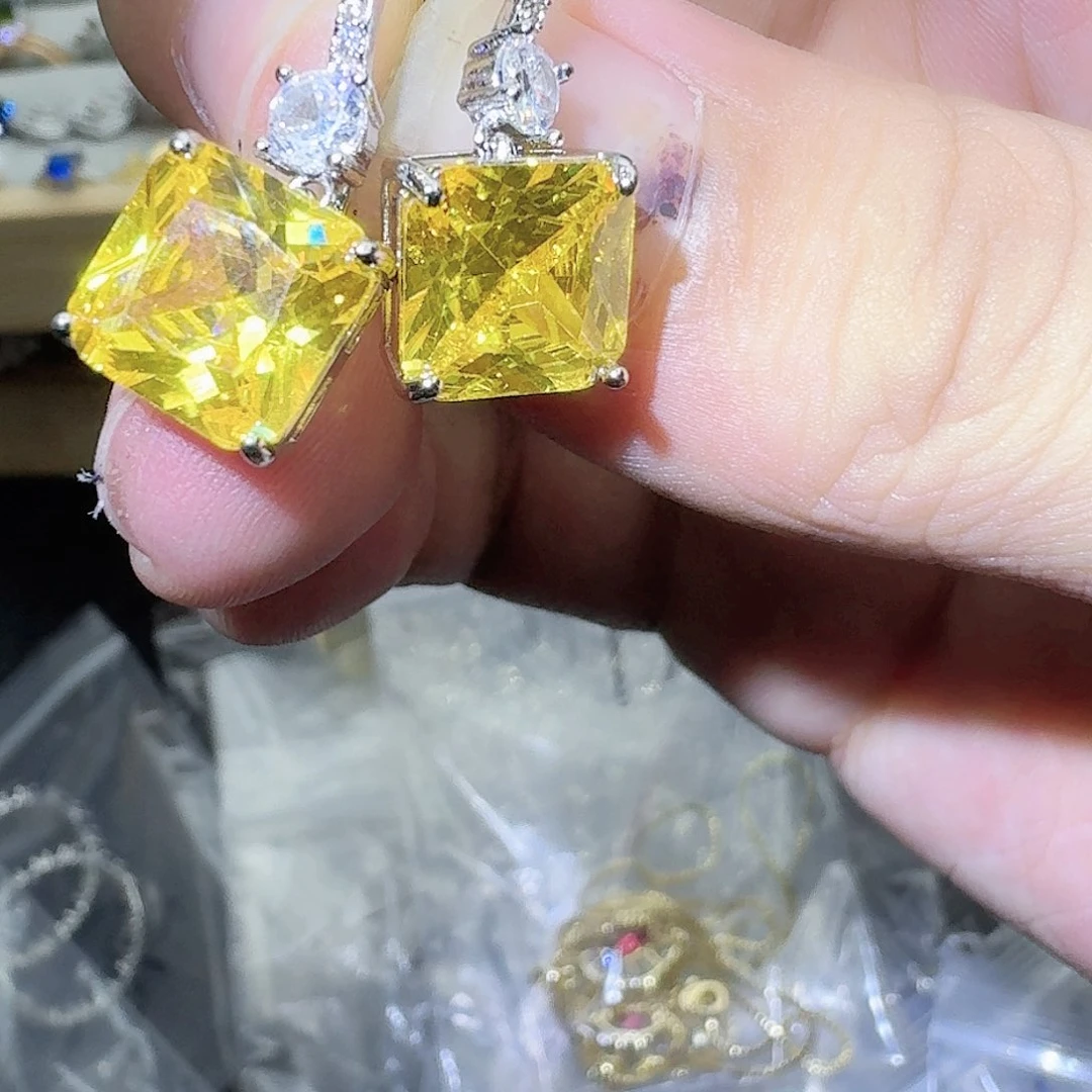 托帕石戒指银S925镶嵌