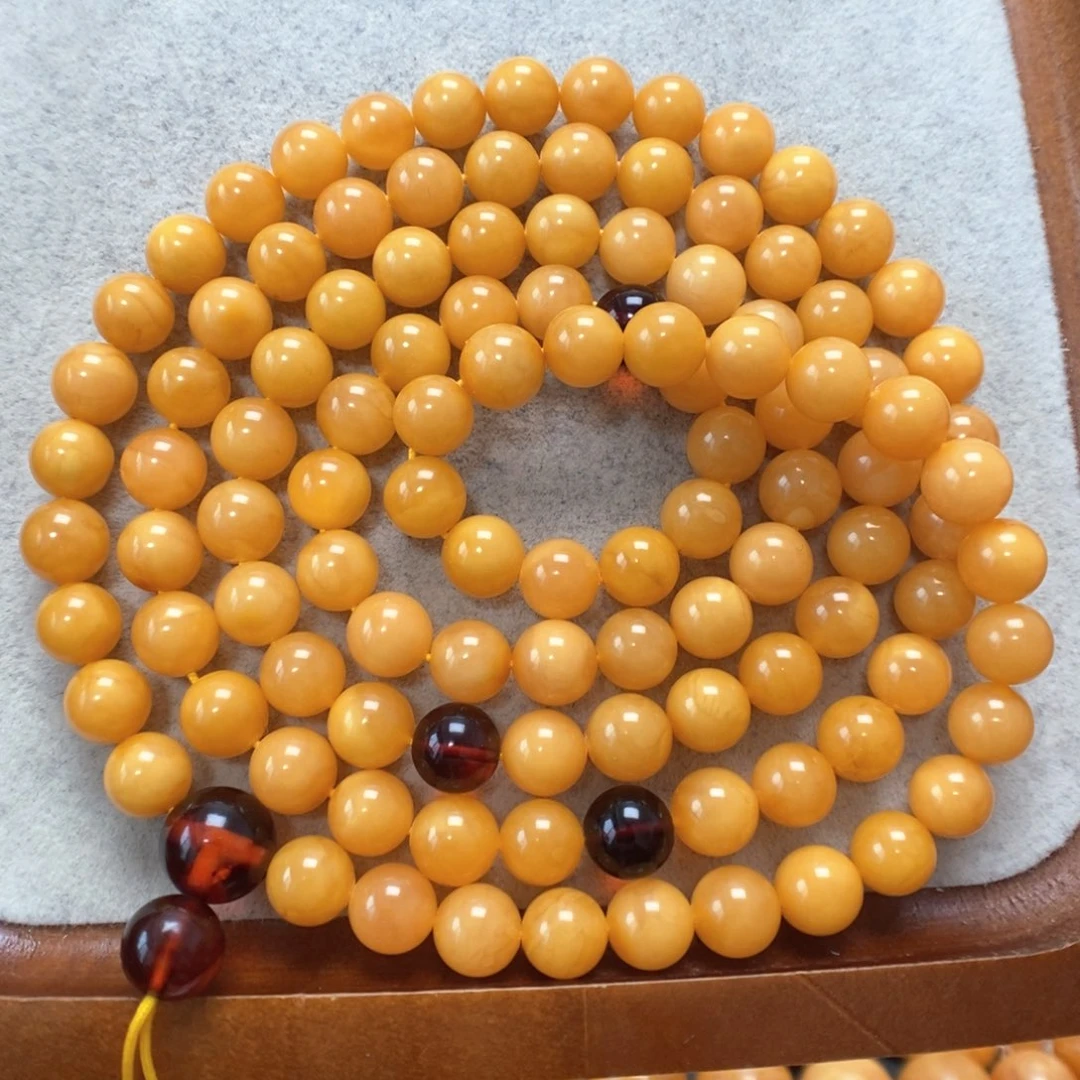 蜜蜡未镶嵌项链108