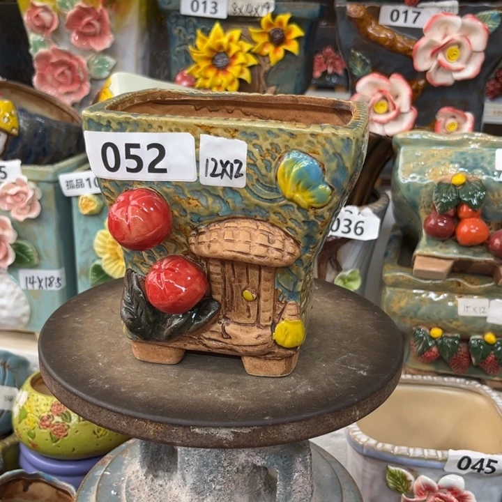 紫砂花盆粗陶材质多肉花盆