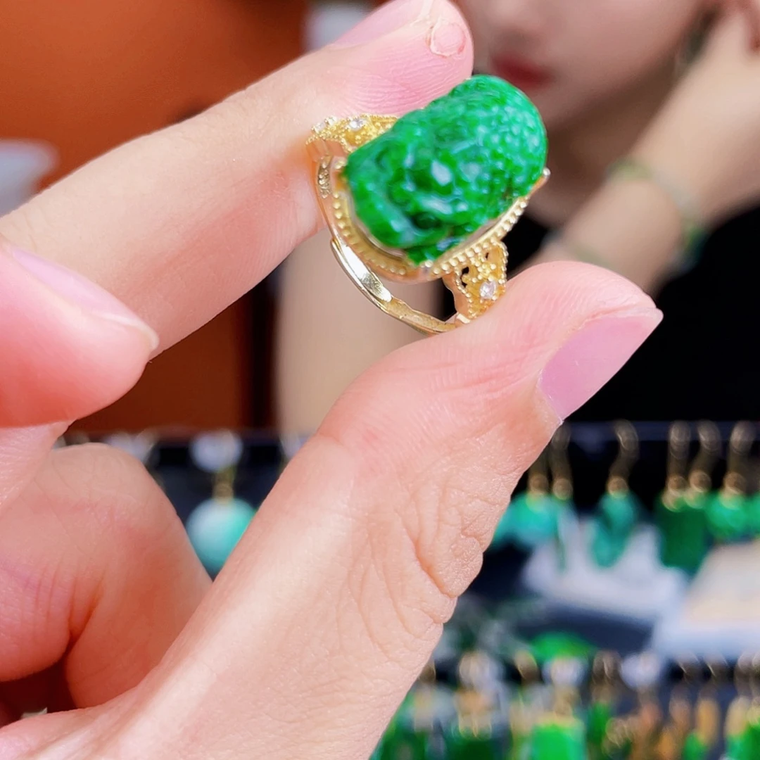 翡翠银S925镶嵌耳饰