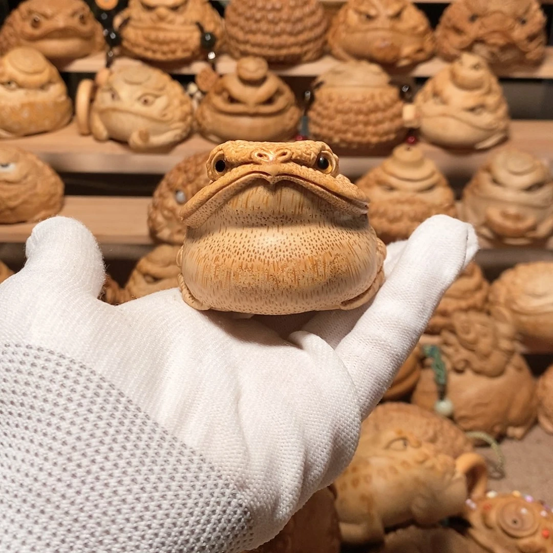 竹将**竹根雕金蟾竹根雕