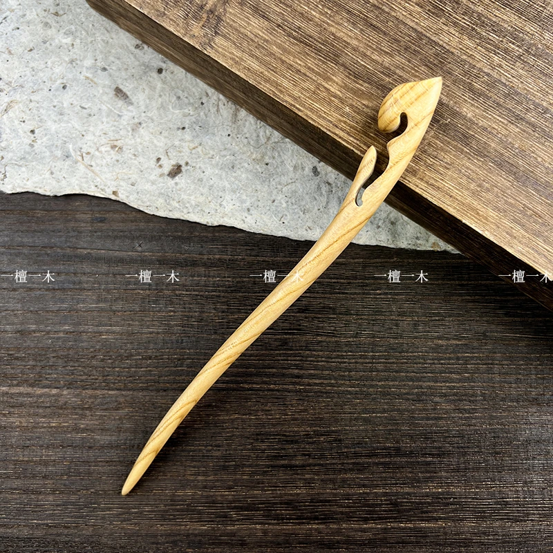 桃木楼兰丨手木发簪女古风高级感檀木簪子新中式木簪日常盘发发钗