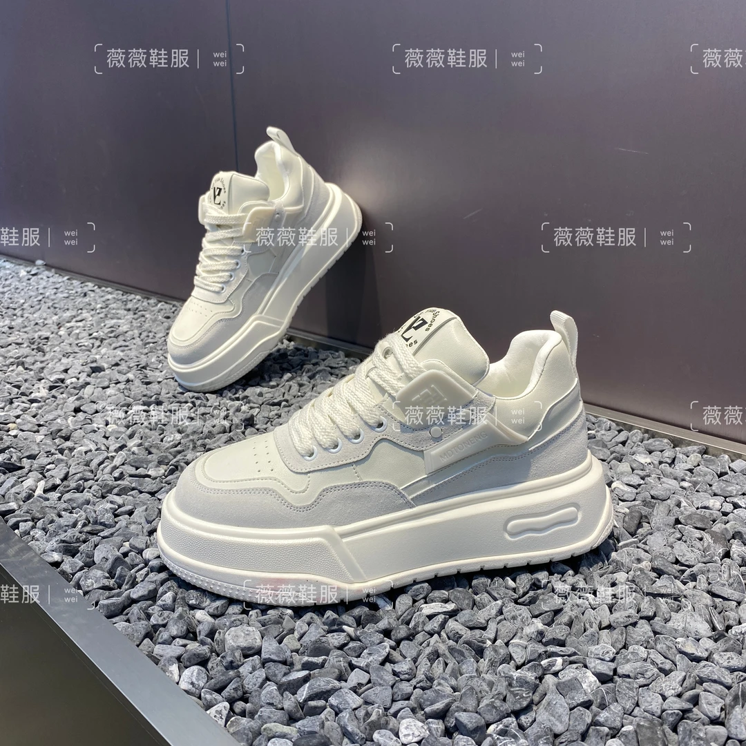 2025四季新款男士皮面青春潮流低帮厚底运动舒适时尚休闲百搭潮鞋