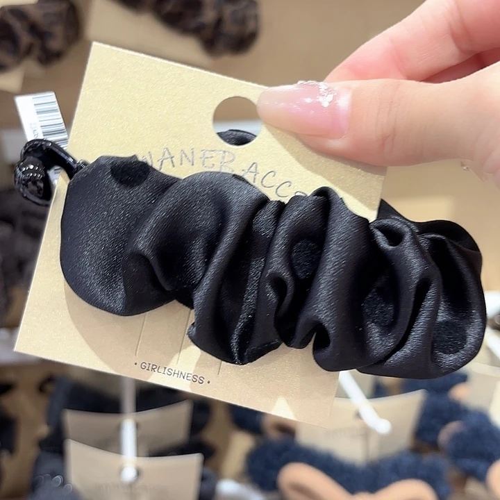 皮质铁合金黑色波点香蕉夹