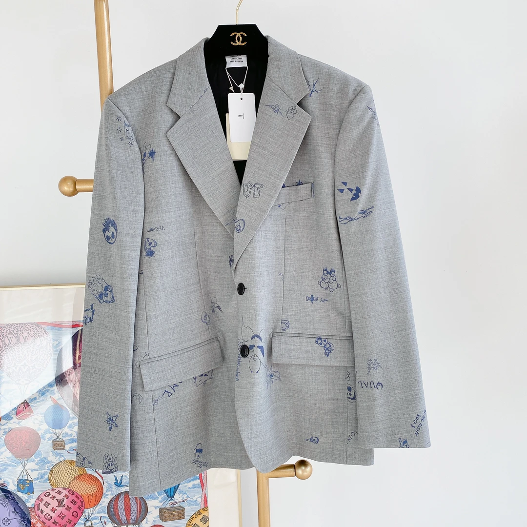 99新 VETEMENTS 【Vetements】#唯特萌灰色西装外套