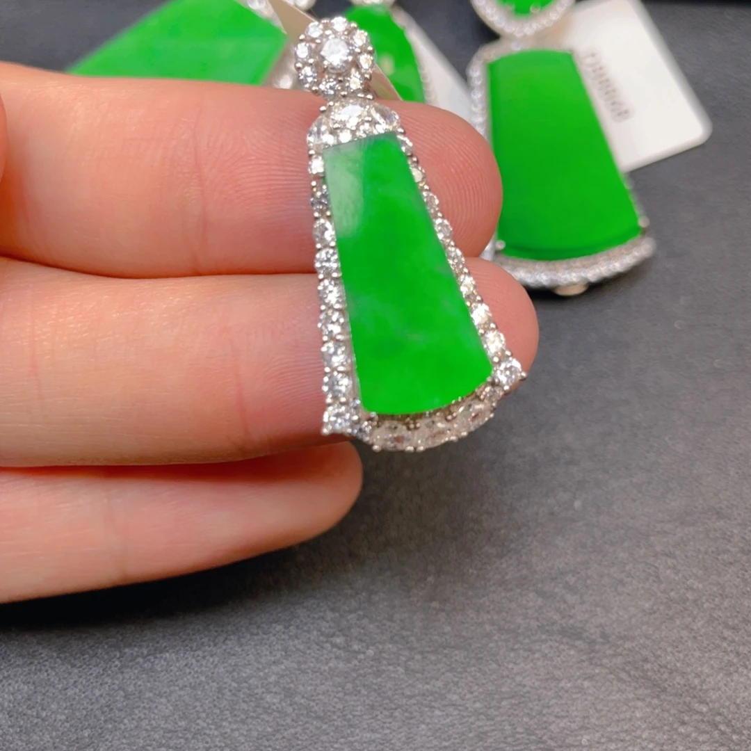 翡翠银S925镶嵌吊坠(不含链)