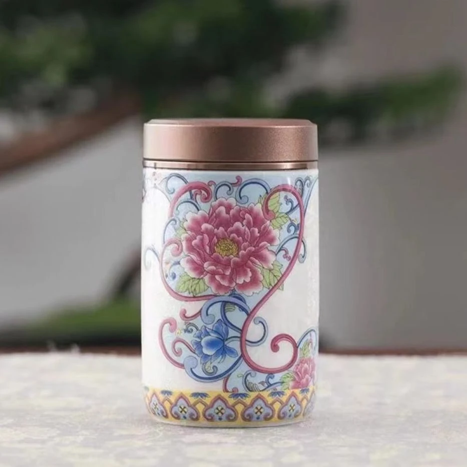 掐丝银珐琅彩小茶叶罐