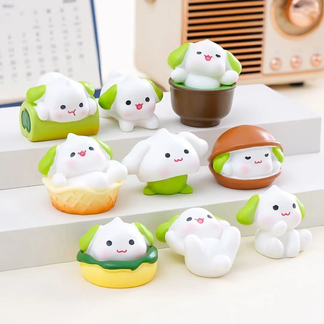 【双倍保底】可爱抹茶瑞士卷甜品小狗公仔萌粒 diy装饰品盲袋挂配件