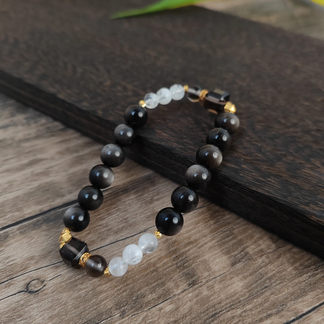 【夜宴】黑曜石设计款单圈手串