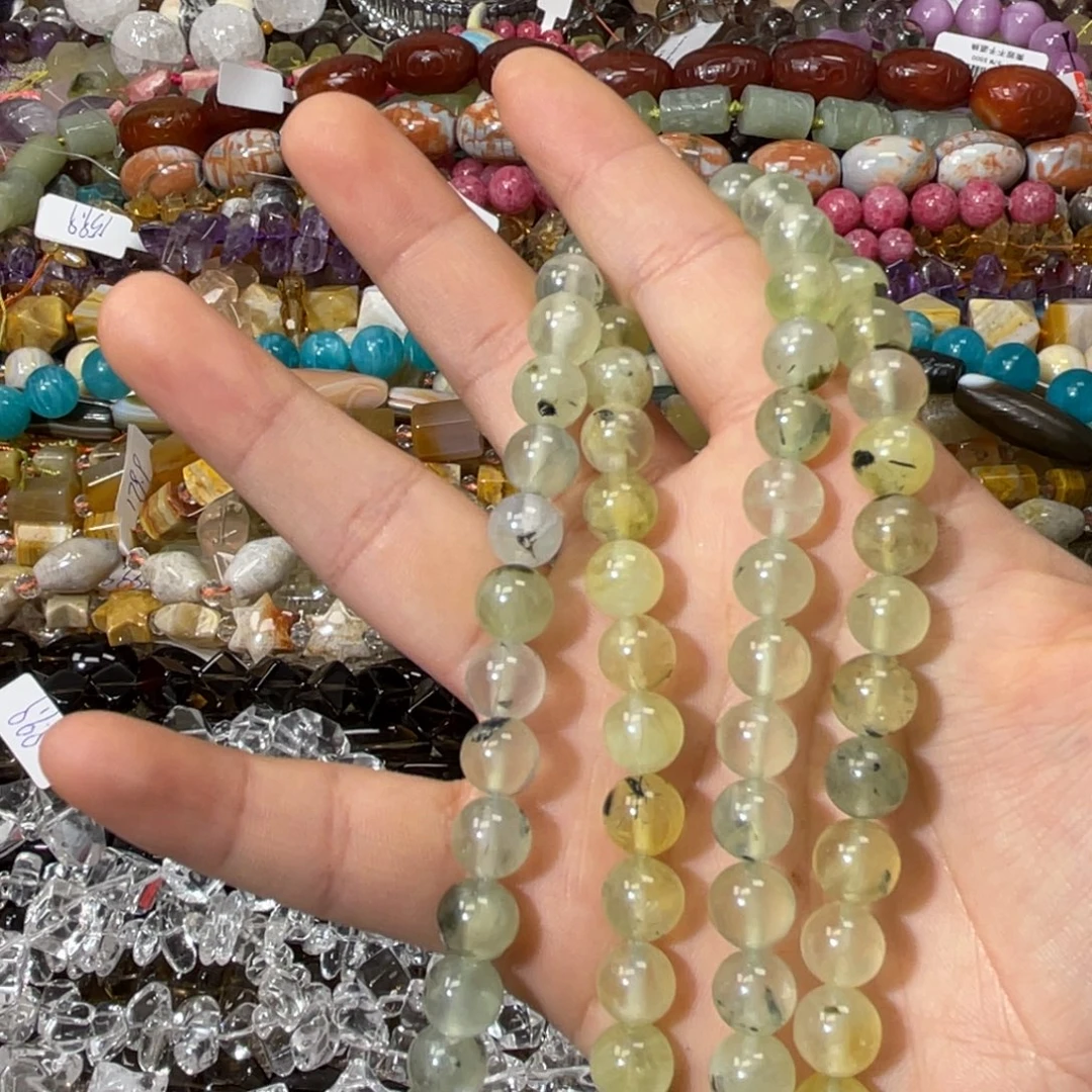 玛瑙/玉髓散珠葡萄石卡8